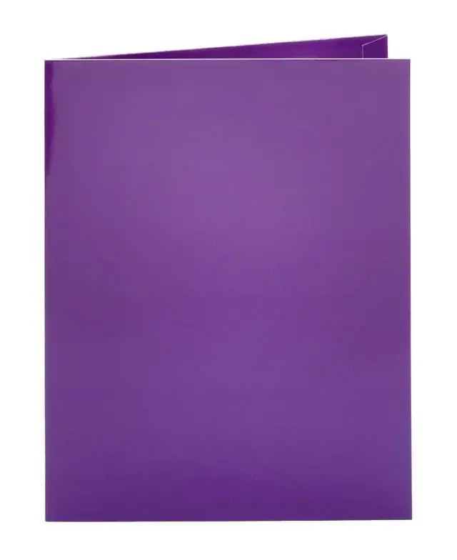 Alt view image 4 of 5 - Metallic Two-Pocket Folders, Purple, Letter Size, 25 per Box (5049526), 8-1/2 x 11 Inches (Pack of 2)