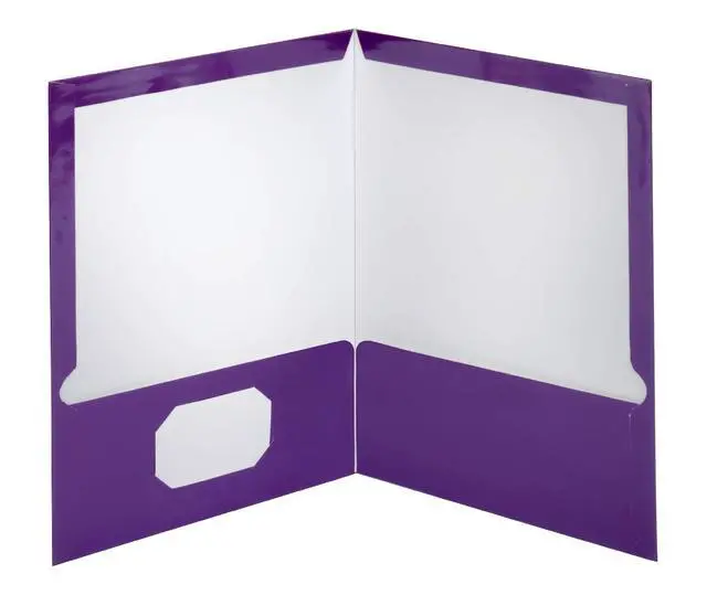 Alt view image 5 of 5 - Metallic Two-Pocket Folders, Purple, Letter Size, 25 per Box (5049526), 8-1/2 x 11 Inches (Pack of 2)