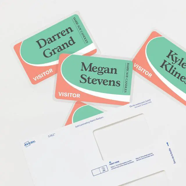 Alt view image 2 of 6 - Customizable Self-Laminating Name Badges with Clips, 2.25" x 3.5", White Printable Inserts, 30 Clip Style Laminated Badges (5362) (Pack of 5)