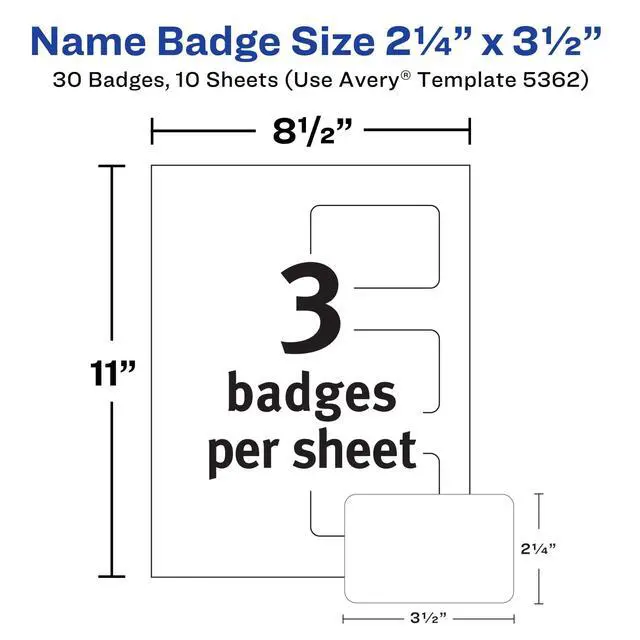 Alt view image 4 of 6 - Customizable Self-Laminating Name Badges with Clips, 2.25" x 3.5", White Printable Inserts, 30 Clip Style Laminated Badges (5362) (Pack of 5)
