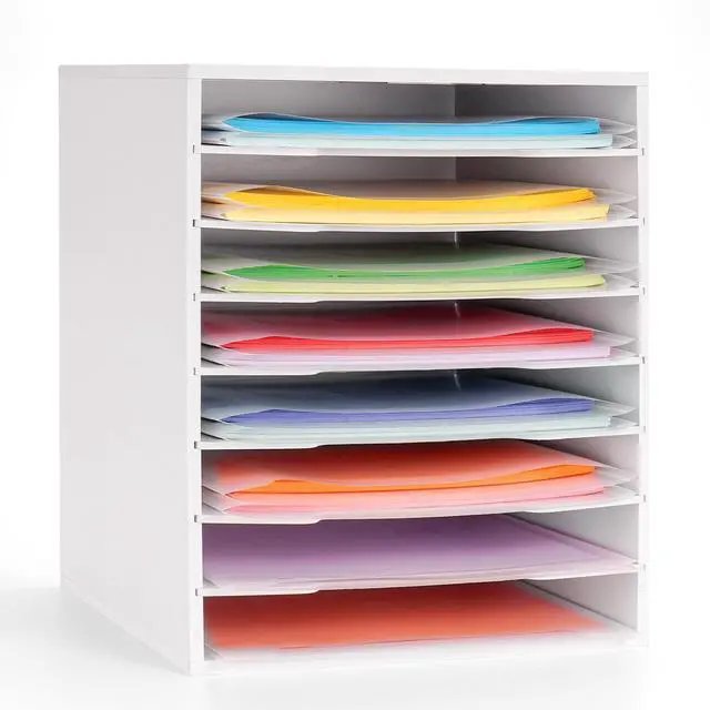 Main image of Scrapbook Paper Storage Organizer Rack for Holding 12 x 12 Paper Storage Pouch, 8 Large Slots Desktop Papers Organizer Holder, File Sorter for Home Office School