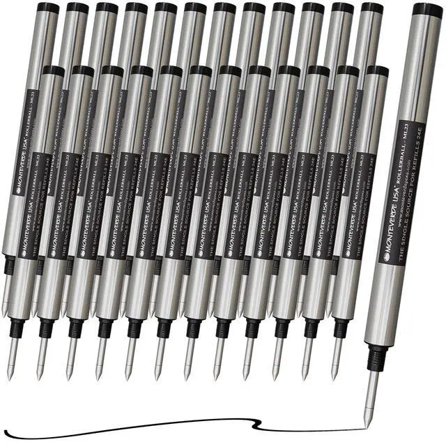 Main image of Rollerball Refills to Fit Montblanc Rollerball LeGrand, Medium Point, Black Ink, 25-Pack Tube, Reliable Professional Writing