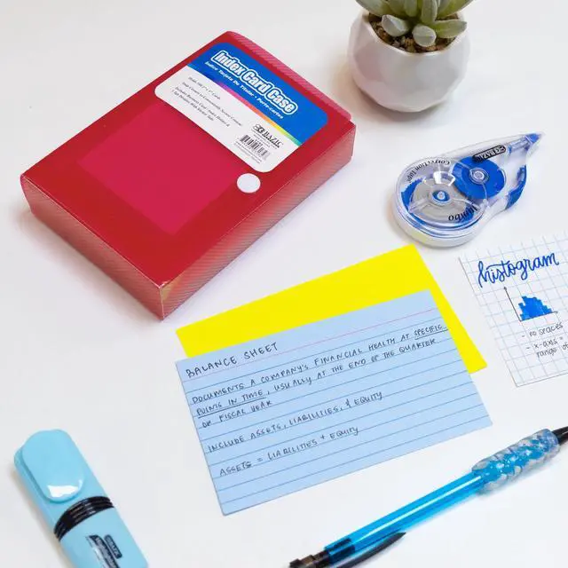 Alt view image 6 of 6 - 3 x 5 In Index Card Case, 5-Tab Dividers, Holds 100, 36-Case | 5-tab dividers and a snap closure that holds up to 100 cards