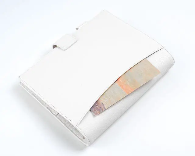 Alt view image 5 of 6 - A5 Elite Rings Planner - Genuine Leather Binder Organizer without Big Back Pocket (Pebbled-Cream, 25mm Ring)