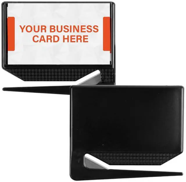 Main image of Promotional Business Card Letter Openers, Black, 100 Pack | Fits 3.5x2" Standard Cards | Easy to Use & Reuse | Premium Quality Build