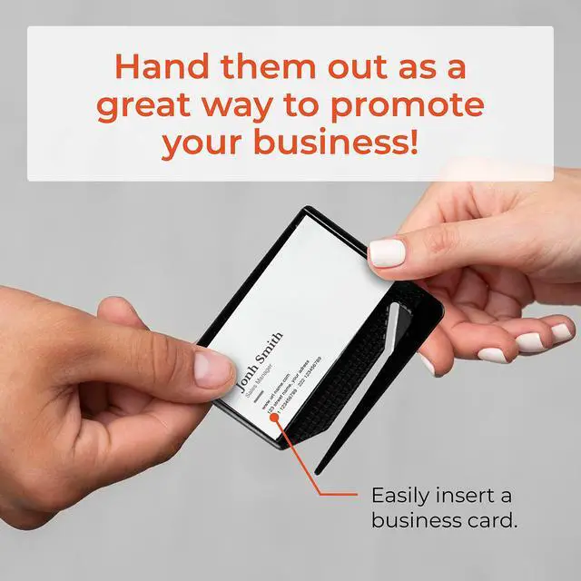 Alt view image 3 of 5 - Promotional Business Card Letter Openers, Black, 100 Pack | Fits 3.5x2" Standard Cards | Easy to Use & Reuse | Premium Quality Build