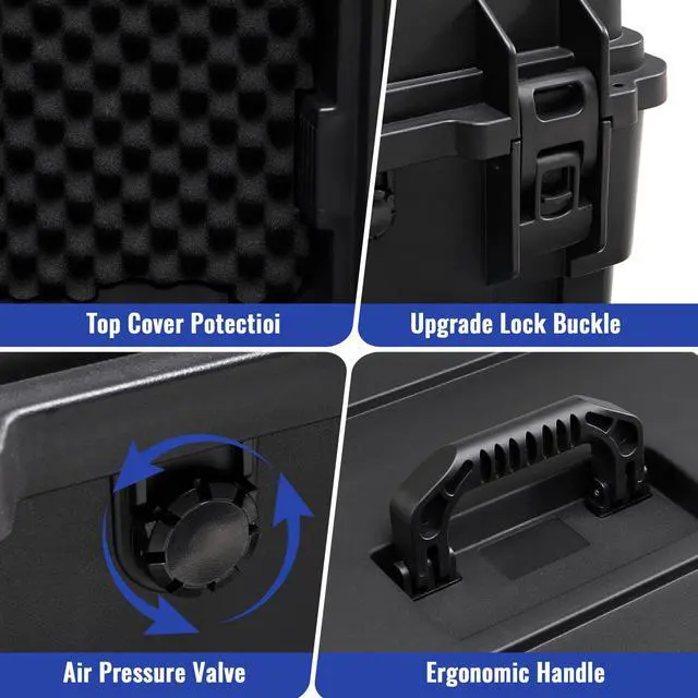 Alt view image 6 of 6 - Stackable Vinyl Record Storage Case Box Holds 110 Records | High-Density Protective Foam | Hard Shell Storage Crate with Lid & Handles | Valuable LP Albums Organizer Cases Collection 7/10/12 Inch