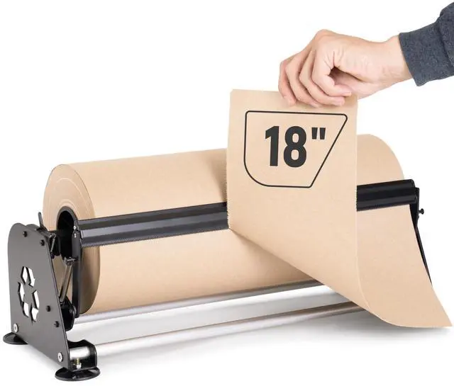 Main image of 18" Paper Roll Dispenser with Cutter, Next Gen, Non-Slip Suction Feet | Heavy-Duty Paper Roll Dispenser for Kraft, Freezer, Newsprint & Butcher Paper Rolls, Fits Rolls up to 10" Diameter