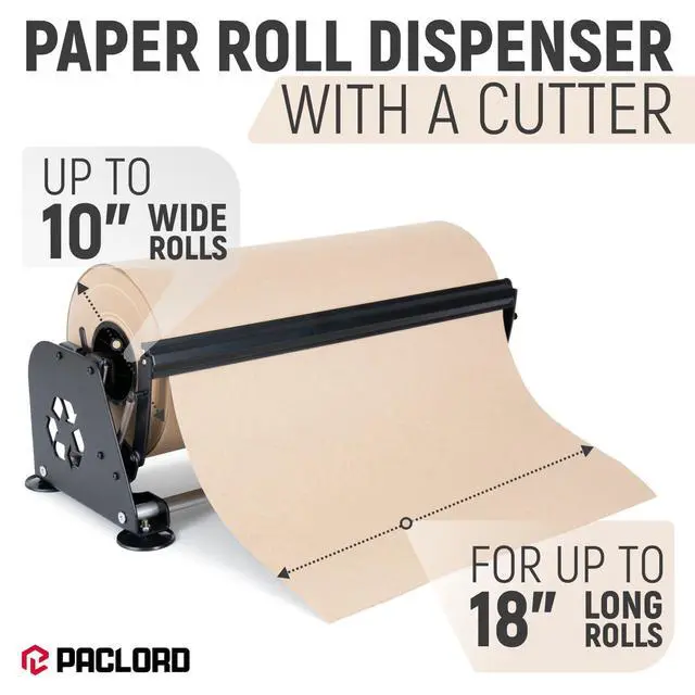 Alt view image 2 of 6 - 18" Paper Roll Dispenser with Cutter, Next Gen, Non-Slip Suction Feet | Heavy-Duty Paper Roll Dispenser for Kraft, Freezer, Newsprint & Butcher Paper Rolls, Fits Rolls up to 10" Diameter
