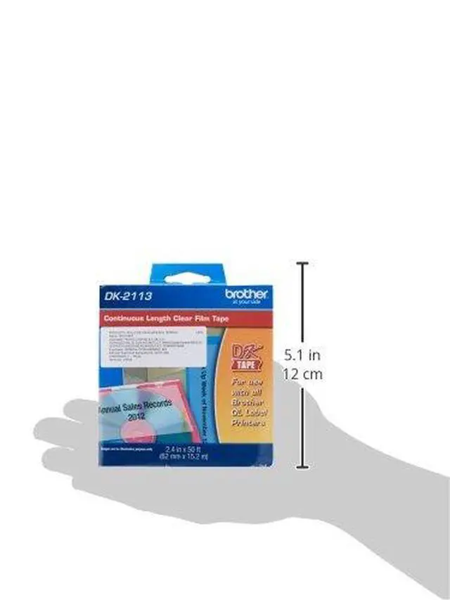 Alt view image 2 of 2 - Genuine DK-2113 Continuous Length Black on Clear Film Tape for QL Label Printers, 2.4" x 50' (62mm x 15.2M), 1 Roll per Box, DK2113