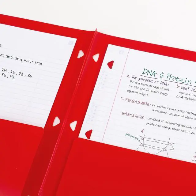 Alt view image 3 of 6 - Pocket Folder + Study App, 2 Pocket Folder, Customizable Cover, Fits 3 Ring Binder, Black, Pacific Blue, Fire Red, Forest Green (330092A-ECM)(Pack of 24)