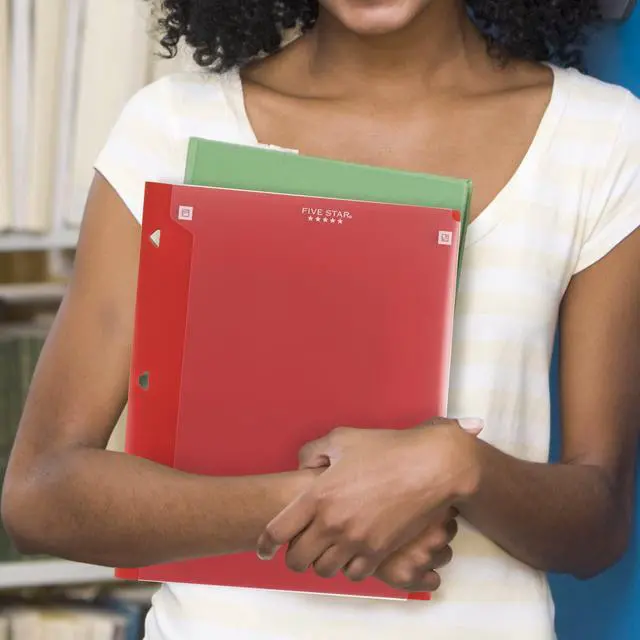 Alt view image 6 of 6 - Pocket Folder + Study App, 2 Pocket Folder, Customizable Cover, Fits 3 Ring Binder, Black, Pacific Blue, Fire Red, Forest Green (330092A-ECM)(Pack of 24)
