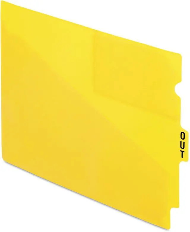 Alt view image 2 of 3 - 13544 End Tab Vinyl Outguides w/Center Tab Printed Out, Letter Size, Yellow, 50/Box