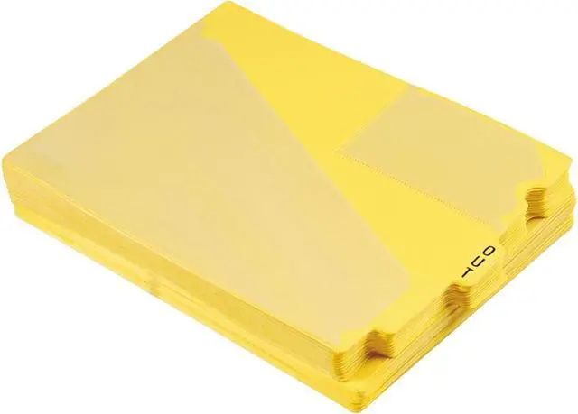 Alt view image 3 of 3 - 13544 End Tab Vinyl Outguides w/Center Tab Printed Out, Letter Size, Yellow, 50/Box