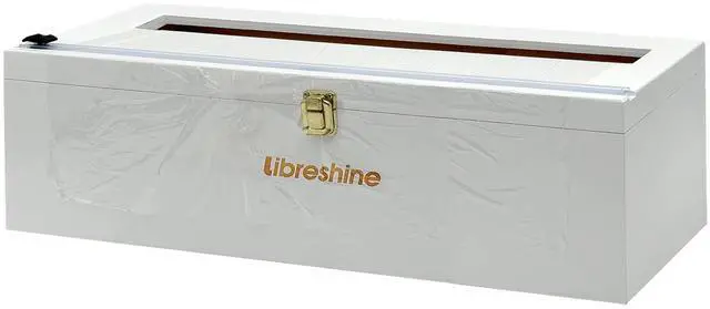 Main image of White 18 Inch Commercial Plastic Wrap Dispenser with Cutter | Paper roll cutter for 3000ft food service film, 1000ft foil and compatible butcher, freezer or kraft paper; low-noise roller