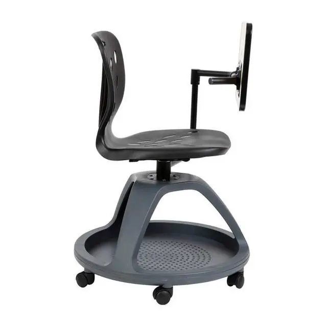 Alt view image 5 of 6 - Laikyn Black Mobile Desk Chair with 360 Degree Tablet Rotation and Under Seat Storage Cubby