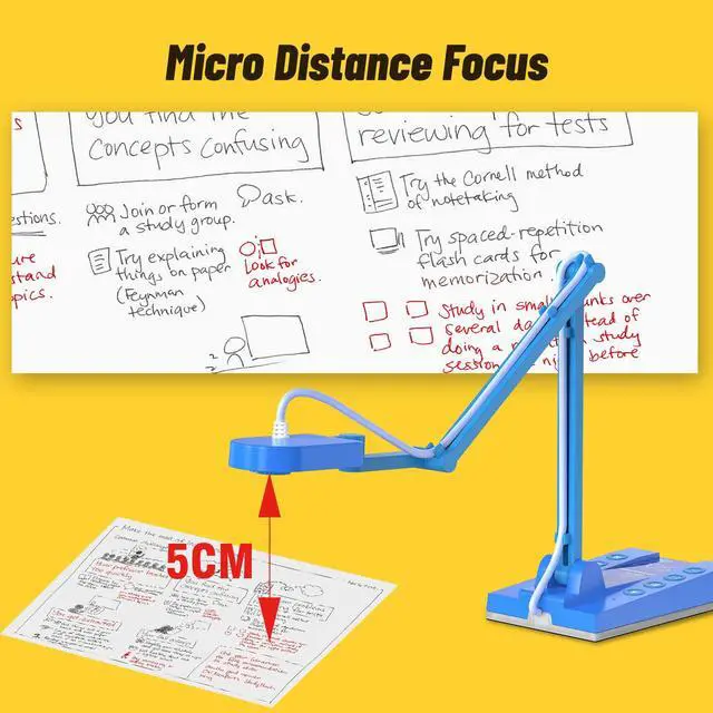 Alt view image 5 of 6 - 4K Ultra HD 3-in-1 15MP USB Document Camera/Webcam/Visualizer,Compatible with Mac OS,Windows,Chromebook for Live Demo,Web Conferencing,Distance Learning,Remote Teaching,Object Viewing