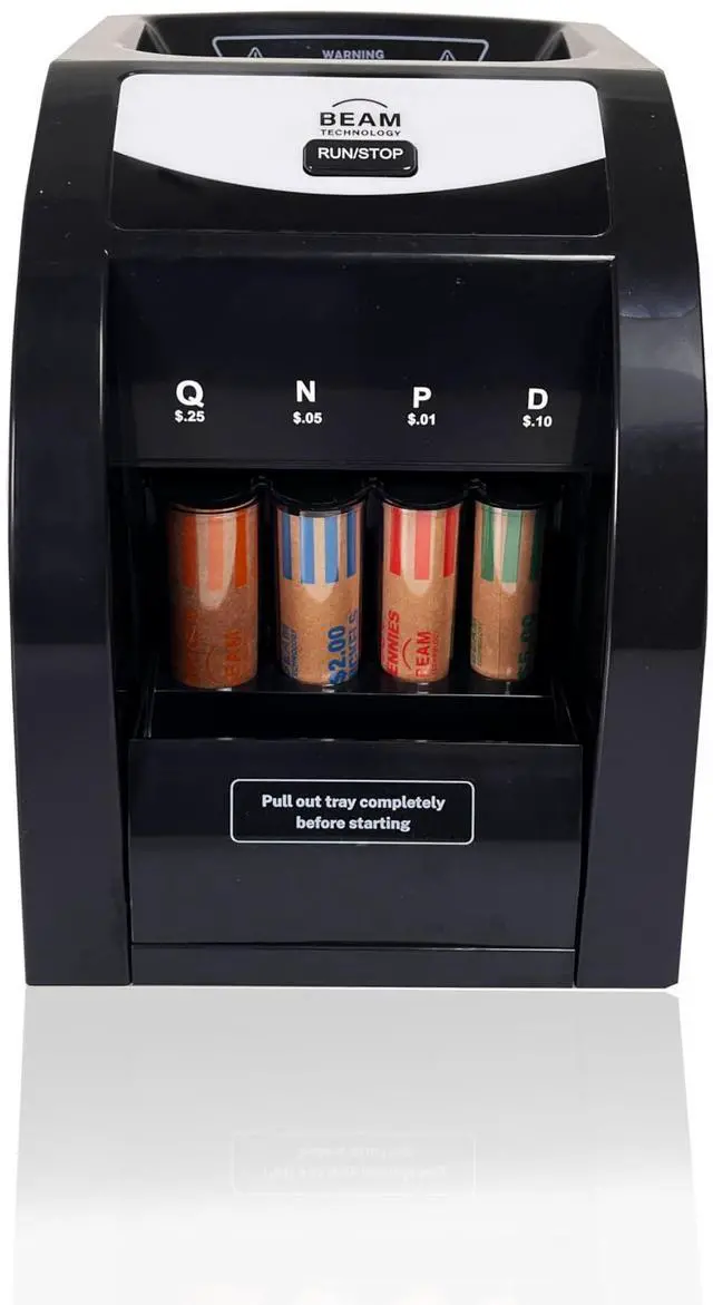 Main image of Automatic Coin Sorter, 1 Row with Quick-Access Lid, Patented Anti-Jam Technology, and Coin Wrapper Starter Pack Included (CSD-1000)