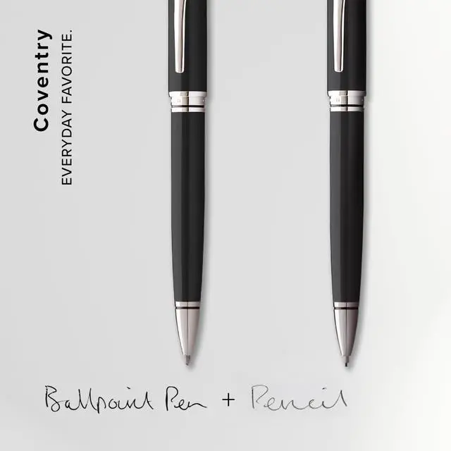 Alt view image 5 of 6 - Coventry Black Lacquer Pen and Pencil Gift Set