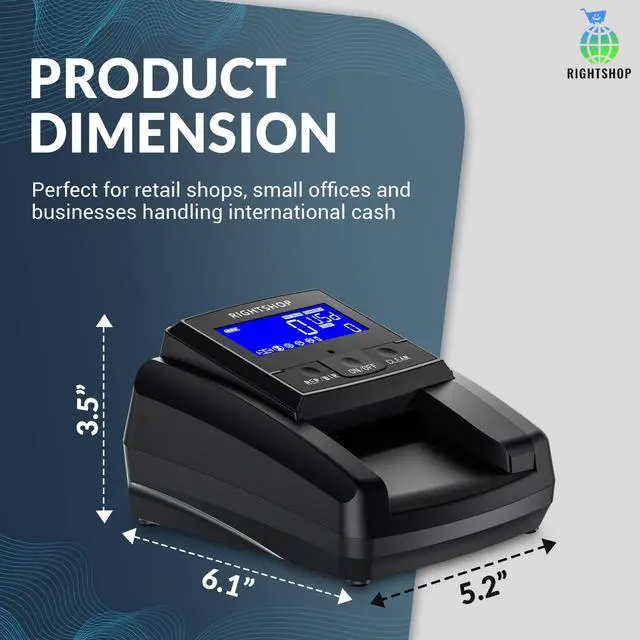 Alt view image 4 of 6 - Counterfeit Bill Detector Machine with UV Flashlight, IR MG UV Detection - Fake Bill Checker for USD, EUR & GBP, Cash Value Calculator with Automatic 4-Way Orientation