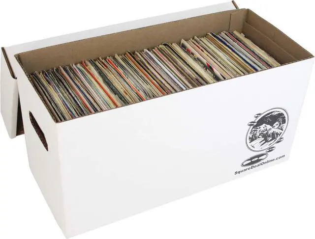 Alt view image 5 of 6 - Durable Set of 10 - 7 inch Vinyl Record Storage Boxes - Sturdy Cardboard Construction with Removable Lid - Holds Up to 200 Records Each - Built Tough for Long-Term, Secure Archival Storage - #07BC09