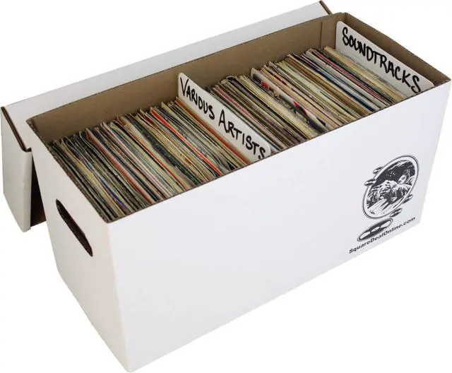 Alt view image 6 of 6 - Durable Set of 10 - 7 inch Vinyl Record Storage Boxes - Sturdy Cardboard Construction with Removable Lid - Holds Up to 200 Records Each - Built Tough for Long-Term, Secure Archival Storage - #07BC09