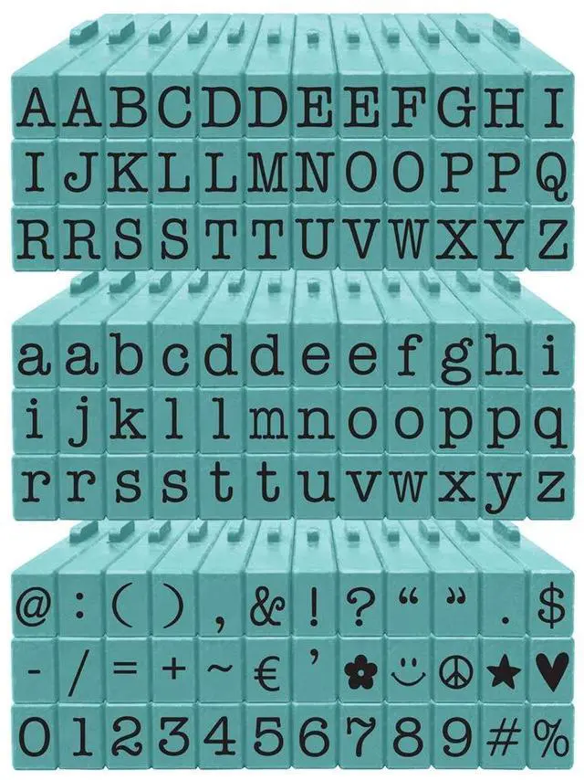 Main image of PEGZ Alphabet Stamps American Typewriter 1/4" Medium Size 108 Piece Bundle