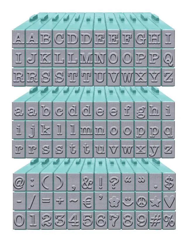 Alt view image 2 of 6 - PEGZ Alphabet Stamps American Typewriter 1/4" Medium Size 108 Piece Bundle