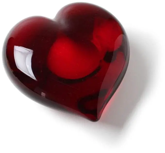 Main image of Murano Style Art Glass Red Heart Paperweight Hand Blown - Keepsake/Offices | Hand Blown Glass Heart Ornament, Desk Display - A Keepsake for Décor and Gift for Christmas, Mother's Day, Valentine's Day