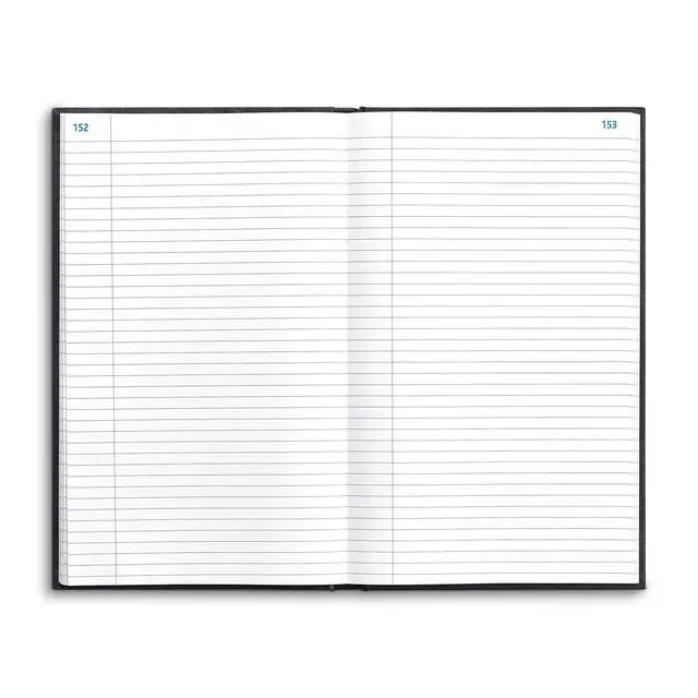 Alt view image 2 of 5 - Record Book, Blue Marble Hardbound Ledger, 300 Numbered Pages, 7.25" x 11.75", Durable Sewn Binding Notebook for Logs, Records & Notary Entries