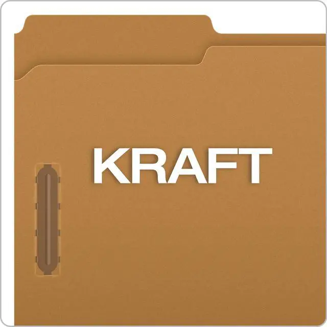 Alt view image 6 of 6 - FK312 Kraft 2-Fastener Classification Folder with 1/3 Cut Tabs, 50/Box, Brown, Legal (Pack of 5)