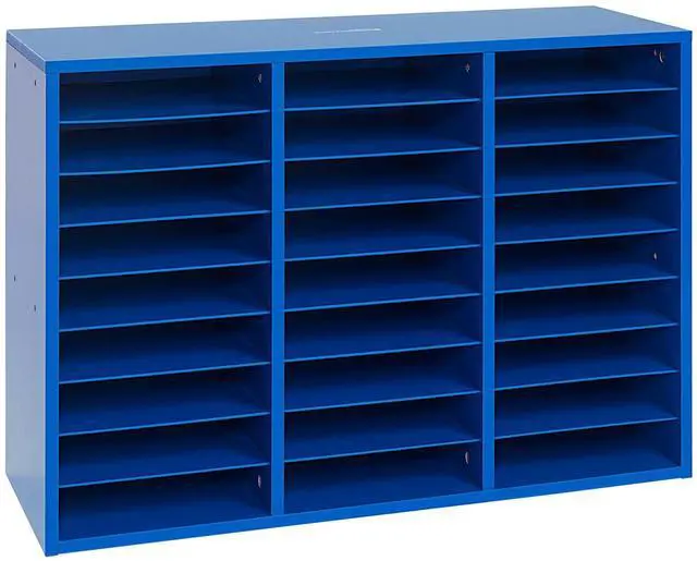 Main image of Classroom Blue Mail Center, 27 Slots | 32" W x 12" D x 23" H, Office Mailboxes, Mail Sorter, Classroom Organization, Mailbox Organizer for Students & Teachers