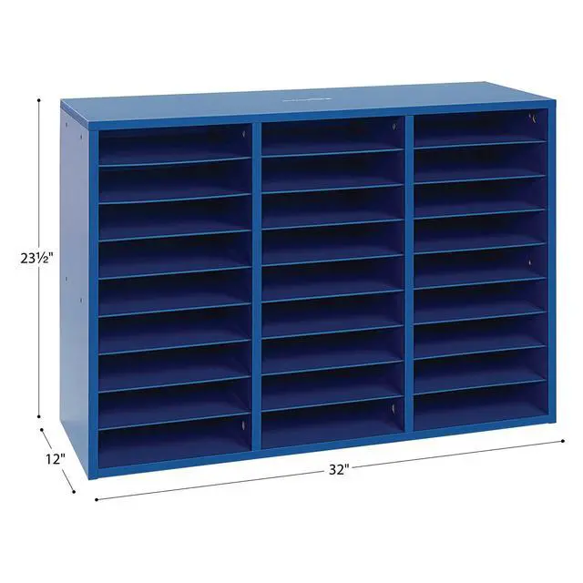 Alt view image 5 of 6 - Classroom Blue Mail Center, 27 Slots | 32" W x 12" D x 23" H, Office Mailboxes, Mail Sorter, Classroom Organization, Mailbox Organizer for Students & Teachers
