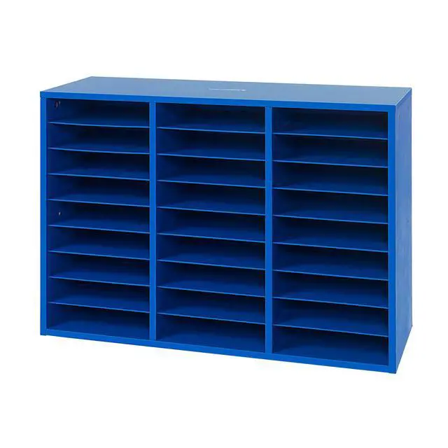 Alt view image 6 of 6 - Classroom Blue Mail Center, 27 Slots | 32" W x 12" D x 23" H, Office Mailboxes, Mail Sorter, Classroom Organization, Mailbox Organizer for Students & Teachers