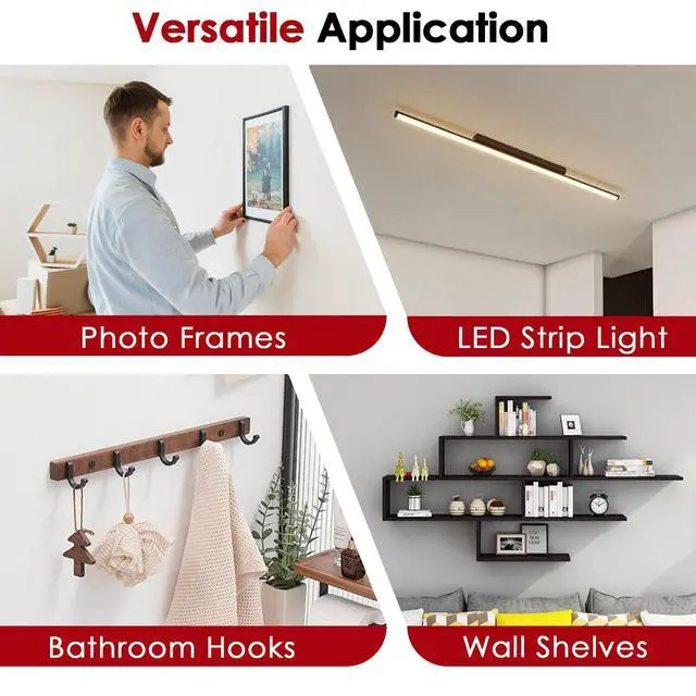 Alt view image 4 of 6 - 10 Packs Double Sided Tape Heavy Duty Mounting Tape 0.8 in X 16.4 Ft | Adhesive Tape for Wall, Foam Tape Waterproof for Automotive Strip Light Home, Office Décor