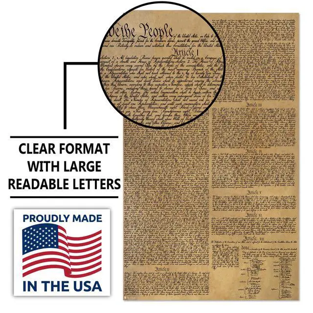 Alt view image 3 of 6 - American Founding documents Laminated 3 pack EXTRA LARGE: US Constitution, Declaration of Independence and Bill of Rights reproduction NOW with BIGGER clearer Letters