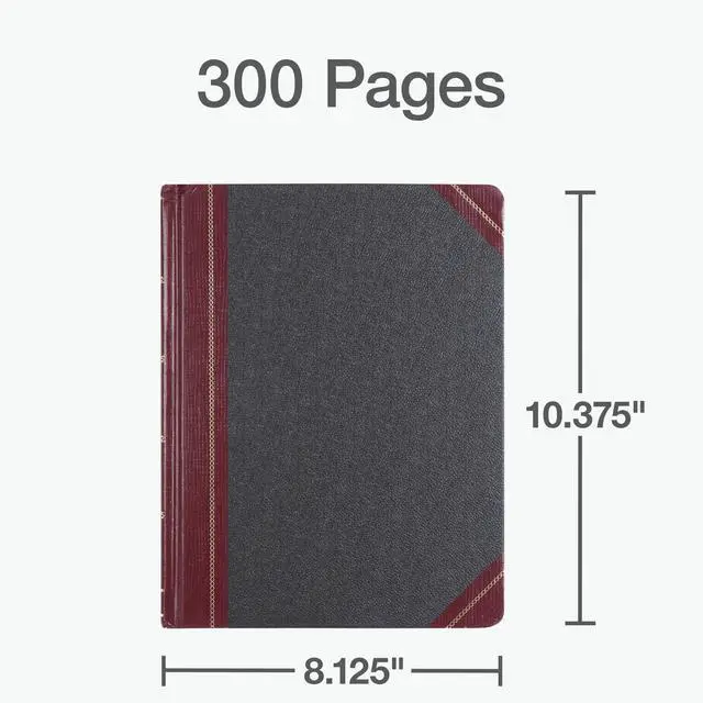 Alt view image 3 of 6 - 21300R Columnar Book,Record Ruled,300 Pages,10-3/8-Inch x8-1/8-Inch,Black