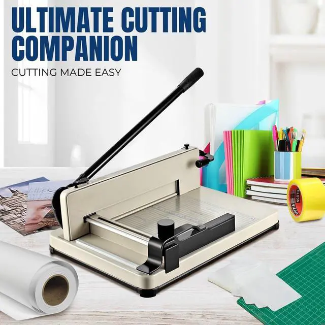 Alt view image 2 of 6 - Guillotine Paper Cutter 12" A4 Professional Industrial Heavy Duty Scrapbooking Metal Base Trimmer Machine 400 Sheet Capacity for Office Commercial Photocopy Printing Shop | Large industrial paper cutt