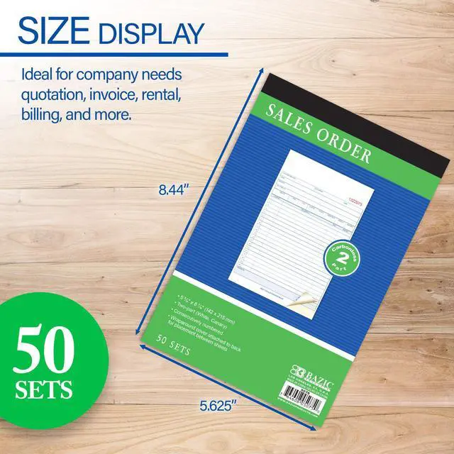 Alt view image 2 of 5 - Sales Order Book, 2-Part Carbonless, 50 Sets, 24-Box | 50 numbered 2-part carbonless sets, 5 9/16 x 8 7/16 in, white original plus canary copy