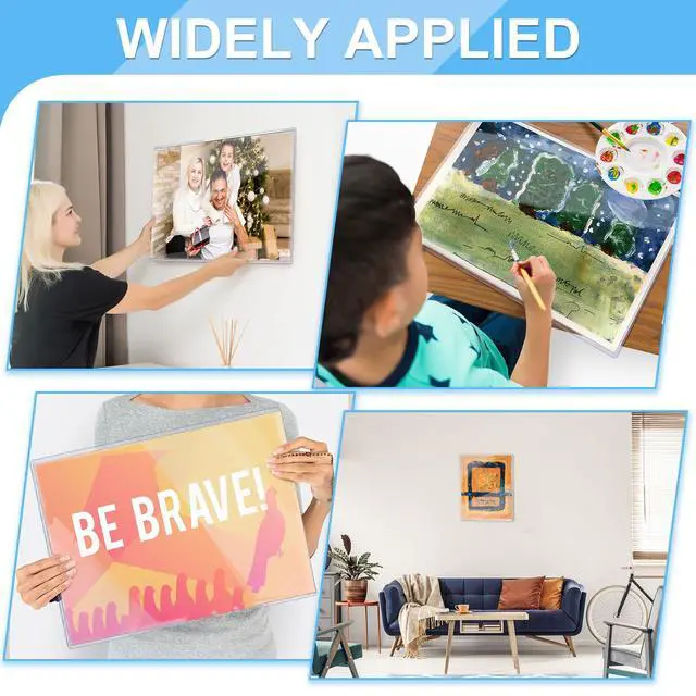 Alt view image 6 of 6 - 20 Pcs 12 x 18'' Clear Semi-Rigid Plastic Sheet Hard Print Protectors Heavy Duty Magazine Cover Poster Sleeves Hard Plastic Document Holder Paper Page Protector for Lithographs Photo Poste