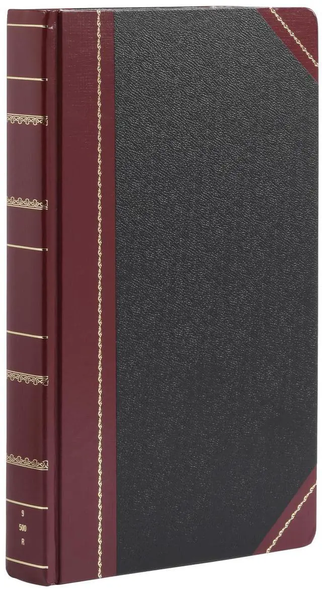 Main image of Boorum & Pease 9 Series Account Book - Record Ruled, Smyth-Sewn Acid-Free 500 Pages - 14-1/8"x8-5/8" Black Hardcover - Accounting Ledger Book for Financial Record & Business Expense Tracking - 1 Unit