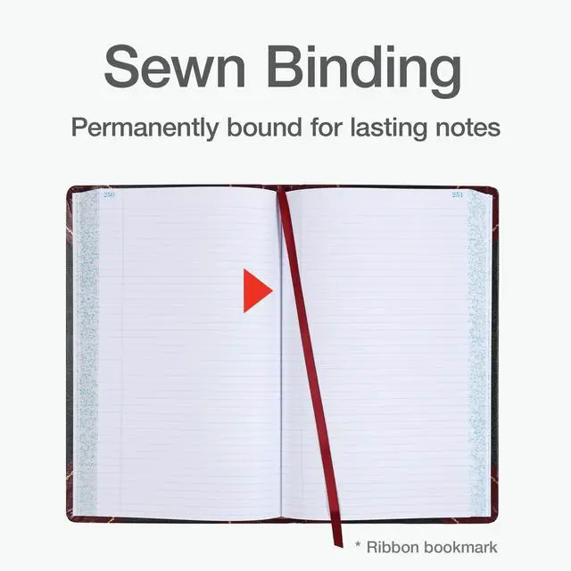 Alt view image 4 of 6 - Boorum & Pease 9 Series Account Book - Record Ruled, Smyth-Sewn Acid-Free 500 Pages - 14-1/8"x8-5/8" Black Hardcover - Accounting Ledger Book for Financial Record & Business Expense Tracking - 1 Unit