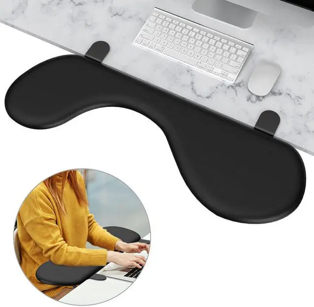 Main image of Foldable Desk Extender Arm Rest for Desk, Ergonomic Forearm Support Tray with Soft PU Leather Pad, Clamp-On Desk Armrest for Wrist, Elbow & Shoulder Relief, Home Office Computer Typing Support
