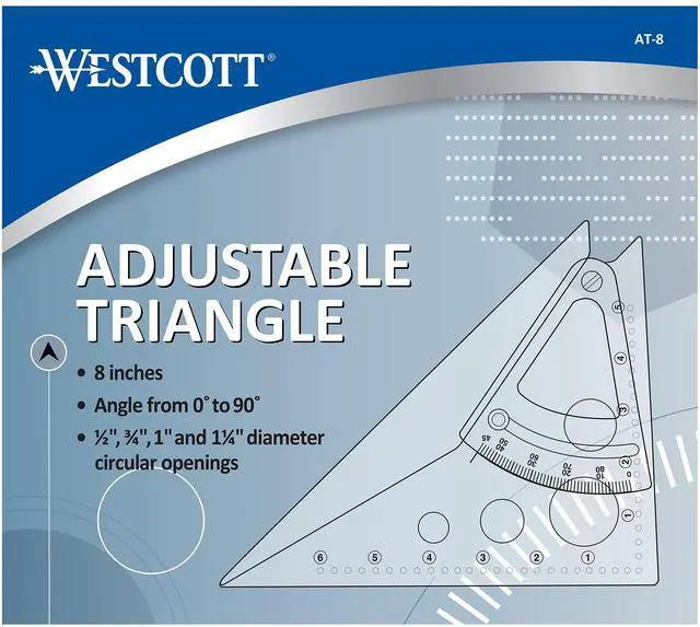 Alt view image 6 of 6 - Adjustable Triangle Scale Set, Easy to Read Markings, for Crafting, Classroom, Back to School, School Supplies, 8-Inch, 10-Pack