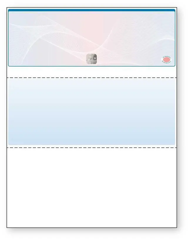 Main image of Blue/Red Premier+ Top High Security Hologram Check Paper - New - 20 Security Features - Foil Hologram Fraud Prevention - Laser/Inkjet Printer Compatible - 500 Blank Business Checks (04571)