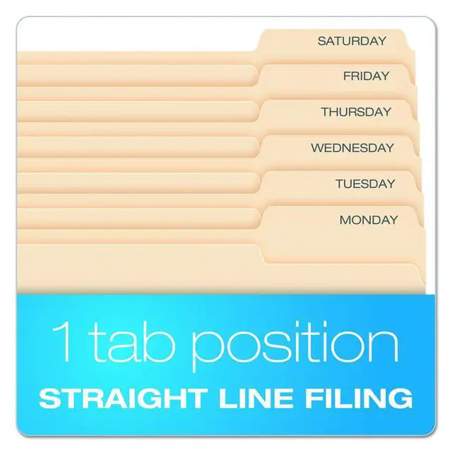 Alt view image 2 of 6 - File Folders, Letter Size, Manila, 1/3 Cut, 100/BX (752 1/3-3) (Pack of 5)