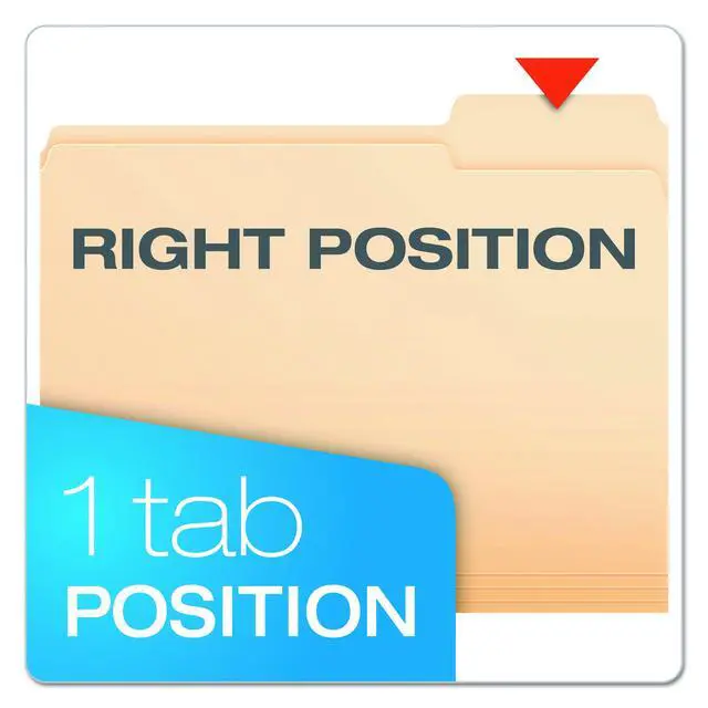 Alt view image 3 of 6 - File Folders, Letter Size, Manila, 1/3 Cut, 100/BX (752 1/3-3) (Pack of 5)