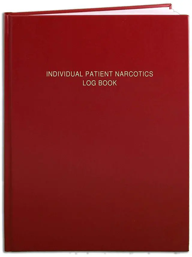 Main image of Patient Narcotics Log Book/Controlled Substance LogBook/Individual Patient's Narcotic Record Register - 200 Pages - 8 1/2'' x 11'', Red Cover, Hardbound (Made in USA)