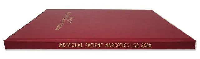 Alt view image 2 of 5 - Patient Narcotics Log Book/Controlled Substance LogBook/Individual Patient's Narcotic Record Register - 200 Pages - 8 1/2'' x 11'', Red Cover, Hardbound (Made in USA)