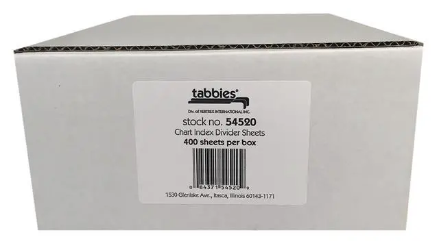 Alt view image 5 of 6 - TAB54520, Medical Chart Index Divider Sheets, White (Pack of 1200)